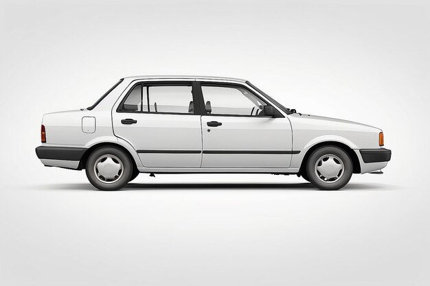 Passenger car on a white background side view