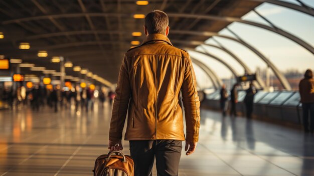 Passenger going to terminal for departure