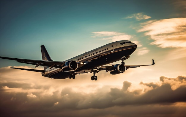 旅客機が飛んでいます