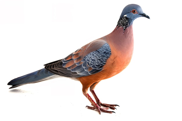 A passenger pigeon with a white background