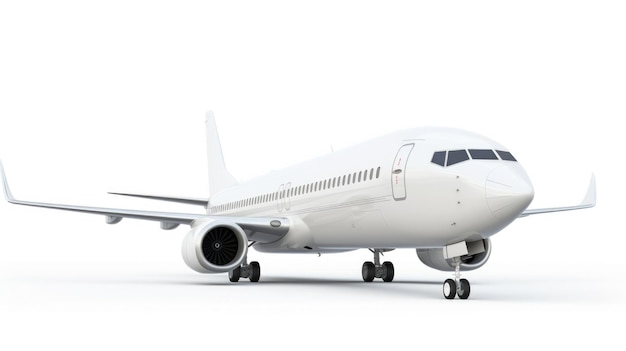 Passenger plane isolated on white background Generative AI