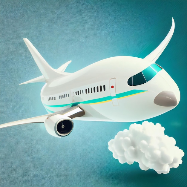 雲の上を飛ぶ旅客機