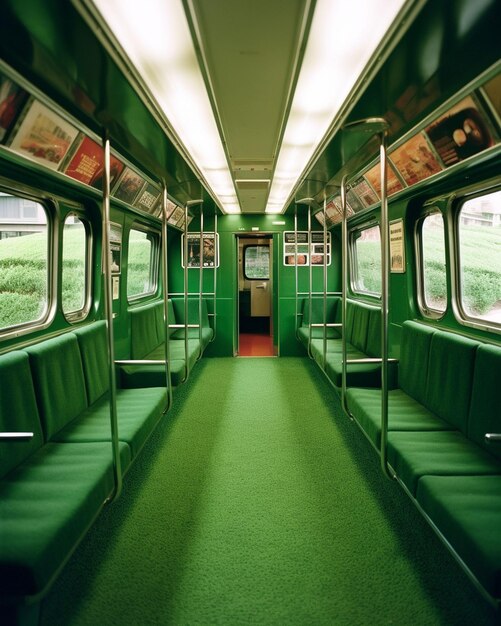 写真 現代的な地下鉄駅のプラットフォームを駆け抜ける乗客