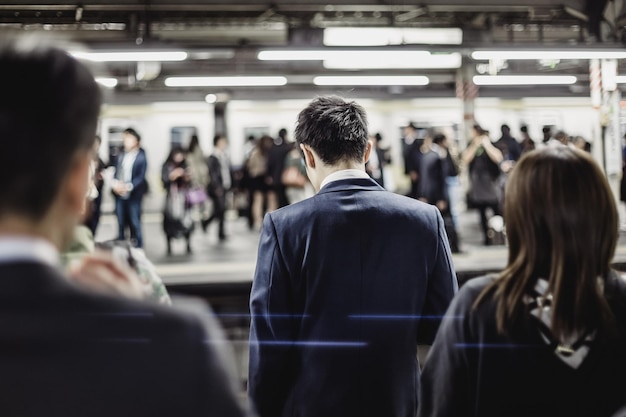 Passengers traveling by tokyo metro