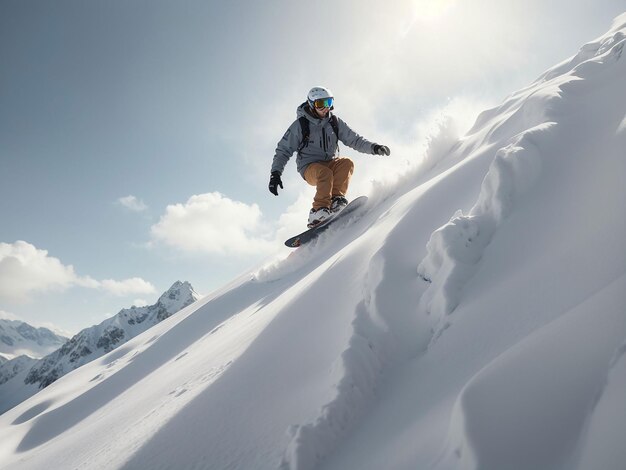 Passie voor skiën tegen de achtergrond van prachtige besneeuwde bergen