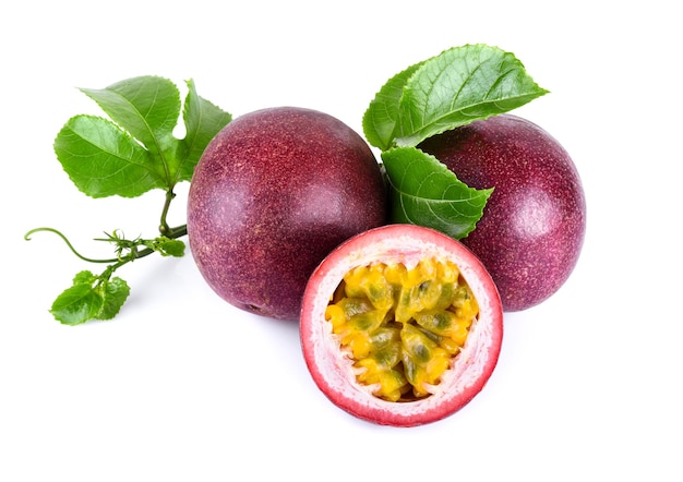 Passion fruit isolated on white background