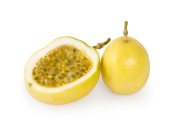 Passion fruit isolated on white surface