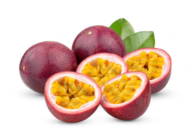 Passion fruit isolated on the white