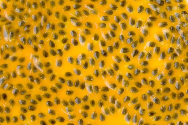 Passion fruit juice close up texture for background