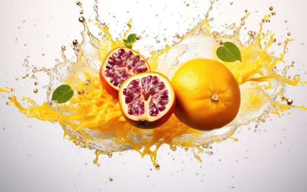 Photo passion fruit refreshing on white background