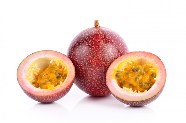 Passion Fruit on white background