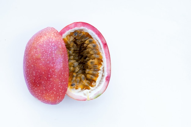 Passion fruit on white