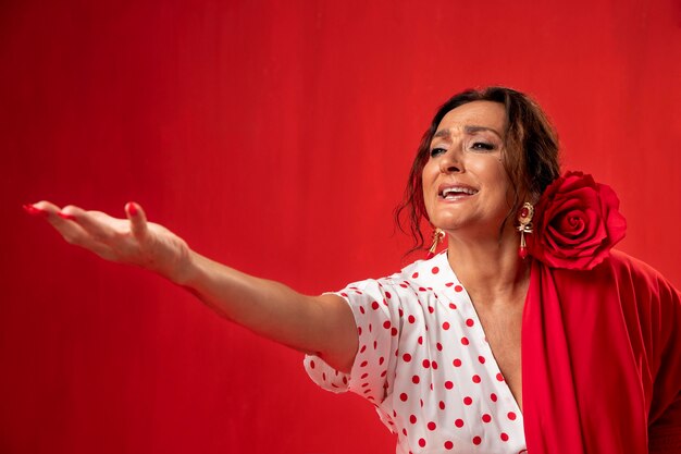 Photo passionate and elgant flamenco dancer