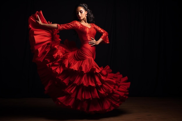 Photo passionate and elgant flamenco dancer