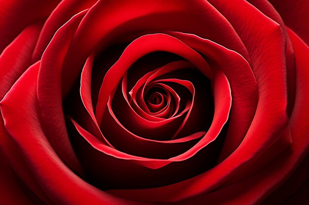 Passionate petals closeup of a scarlet rose