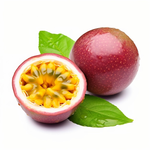 Passionfruit 사진 격리 된 흰색 배경