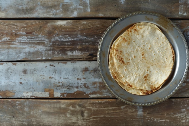 Foto festa della pasqua con matzah e haggadah su uno sfondo di legno vintage