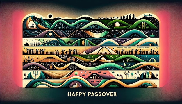 The Passover Story From Slavery to Freedom in Minimalist Panorama