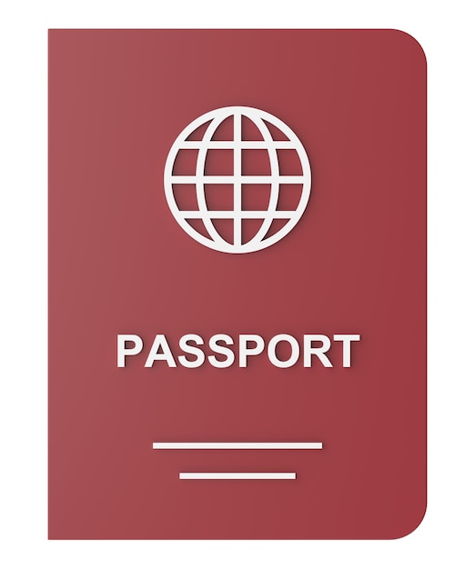 Photo passport travel document 3d illustration