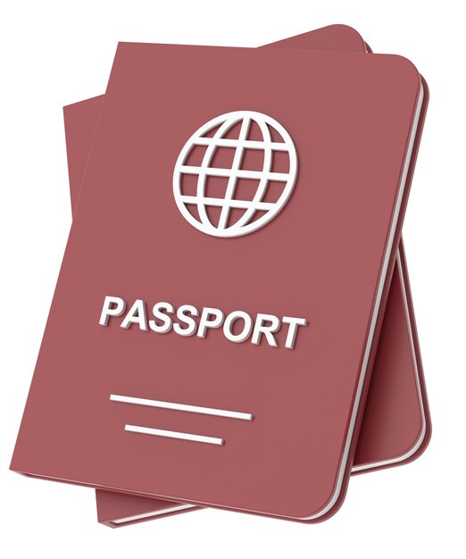 Foto passaporto documento di viaggio illustrazione 3d