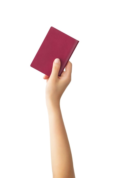 Passport with hand clipping path