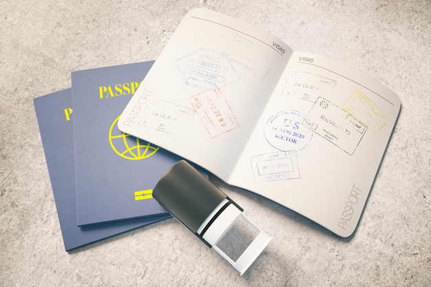 Photo passport with stamps