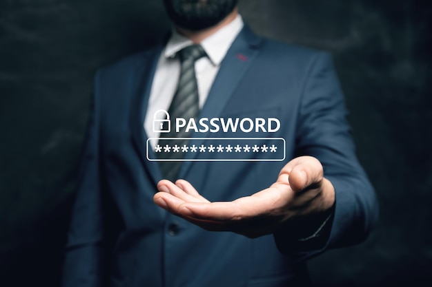 Password field and padlock
