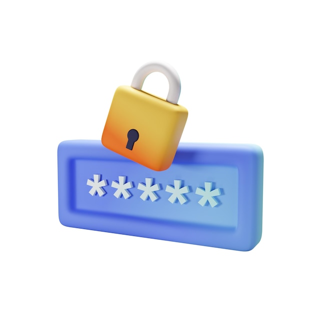 Password Lock 3D Icon