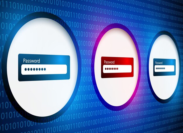 Password security concept on digital screen