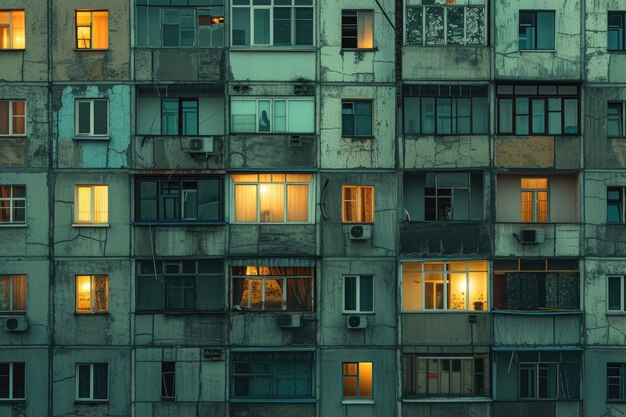 Photo past and present postsoviet housing windows