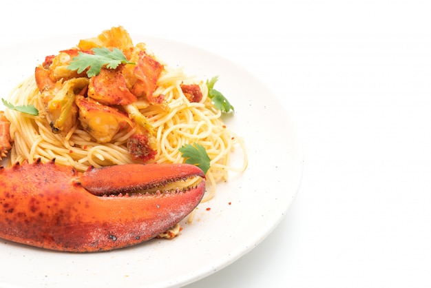 Pasta all'astice or Lobster spaghetti - Italian food