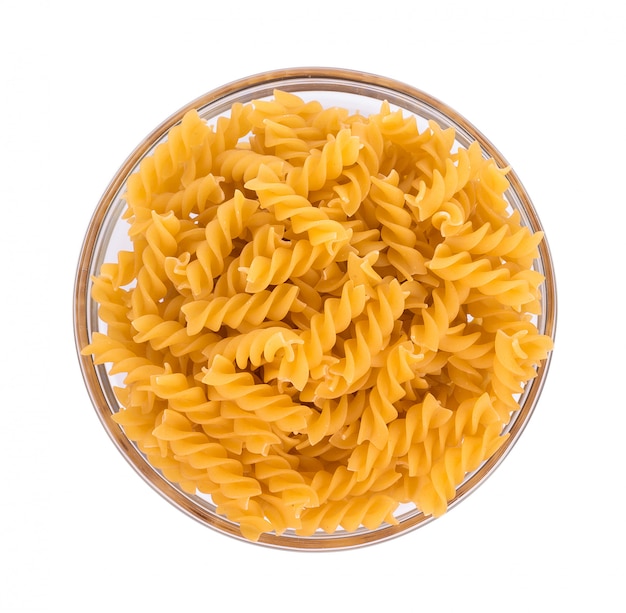 Pasta in bowl isolated