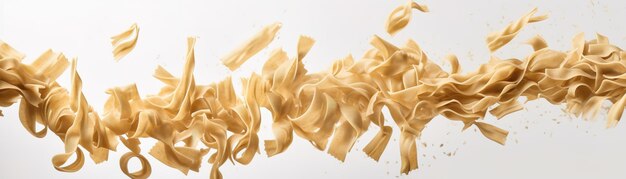 パスタがボウルからこぼれ落ちるボウルの中のパスタ