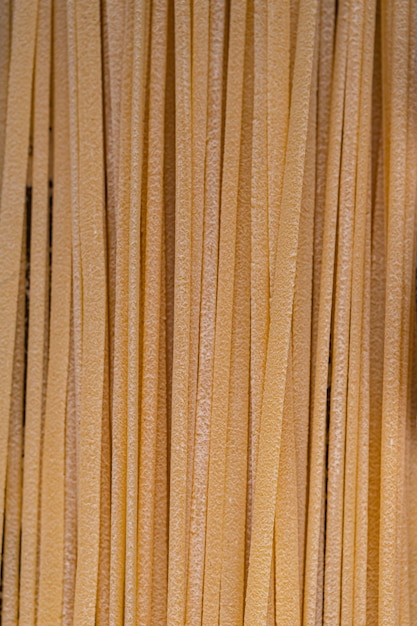 Pasta and egg freshly prepared Homemade pasta from durum wheat