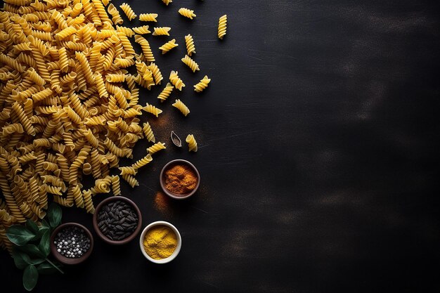 pasta flatlay food