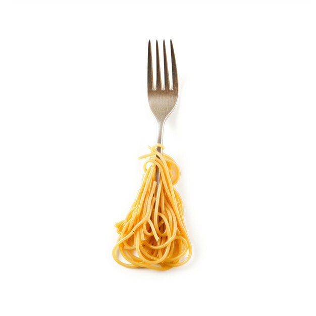 Photo pasta fork with white background high quality ultra