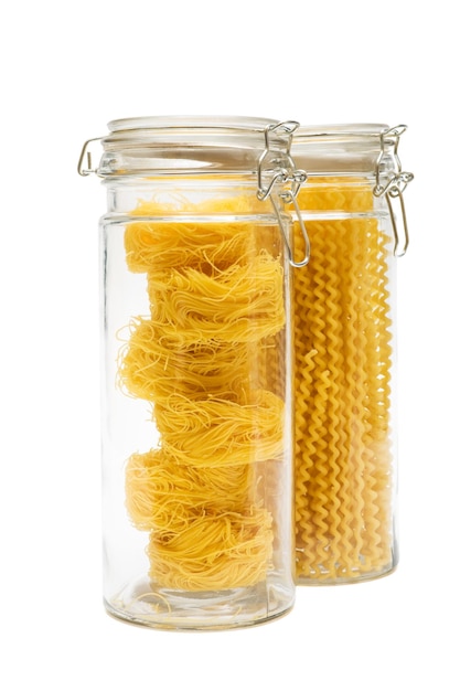 Pasta in glass jar