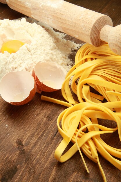 pasta homemade with ingredients