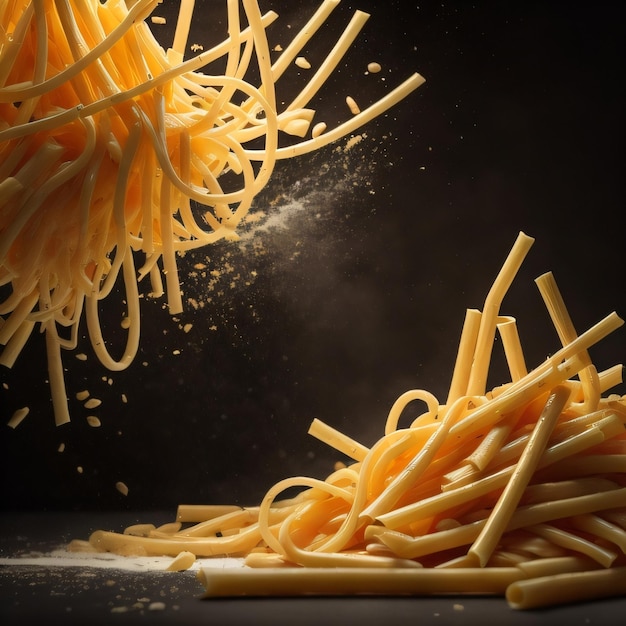 Premium AI Image  Pasta is falling down in a aesthetic way