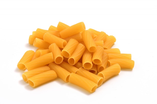 Pasta macaroni on white background