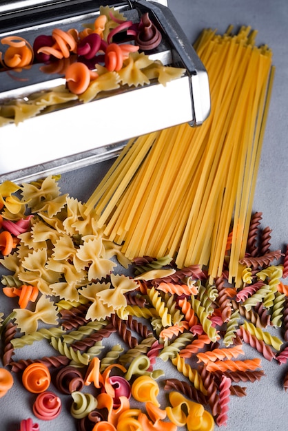 Pasta machine on kitchen table