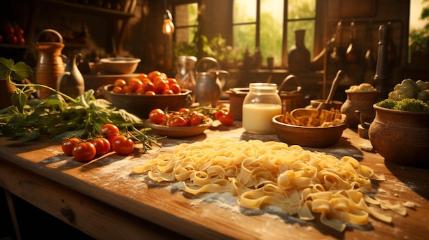 Pasta maken in de keuken