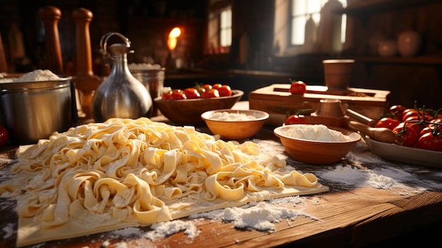 Pasta maken in de keuken