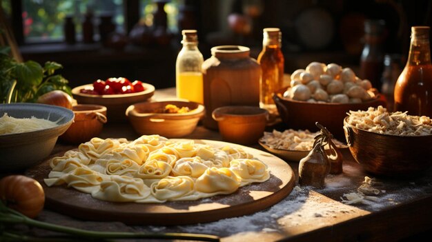 Foto preparazione della pasta in cucina