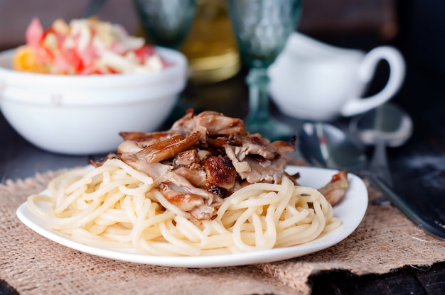 Pasta met champignons