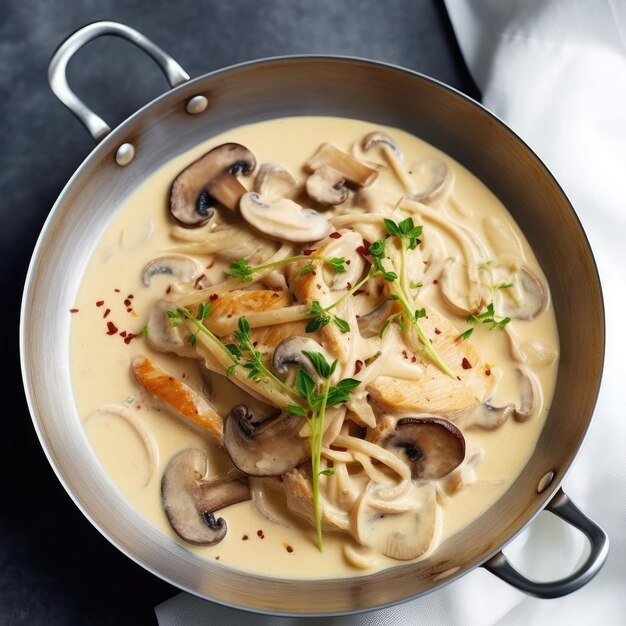 Pasta Met Kip En Champignons