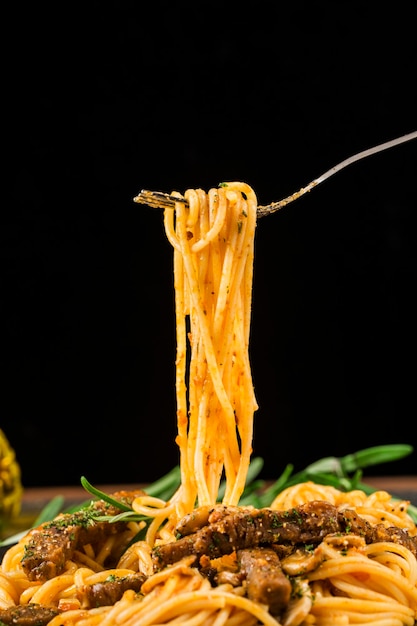 Pasta met Ossenhaas en Champignons