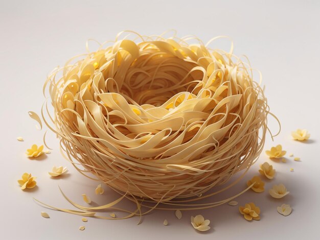 Photo pasta nest isolated on transparent or white background