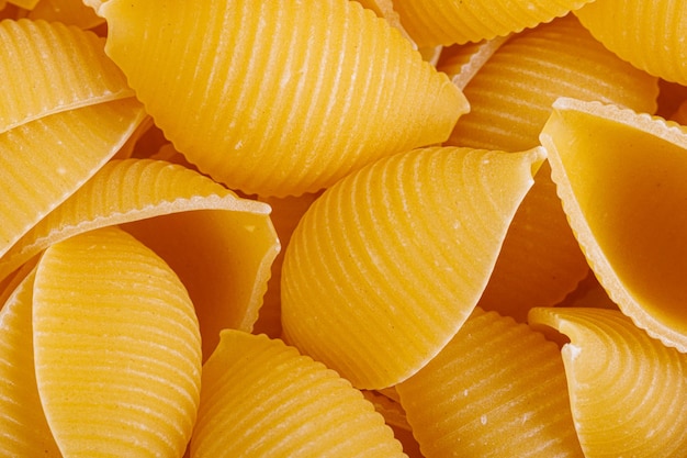 Pasta products in the form of a shell texture