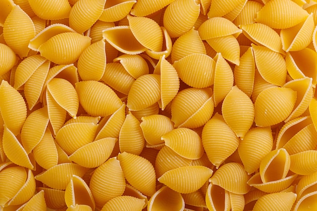 Pasta products in the form of a shell texture